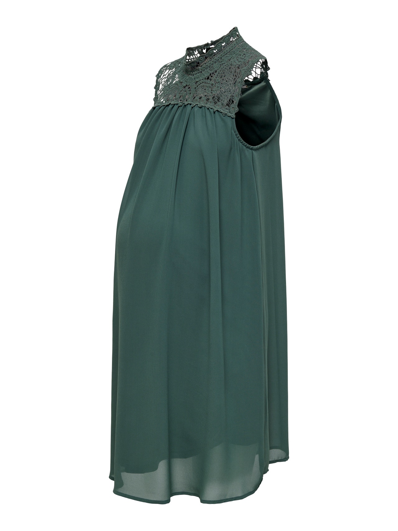 ONLY Normal geschnitten Hoch geschlossen Maternity Kurzes Kleid -Balsam Green - 15301520