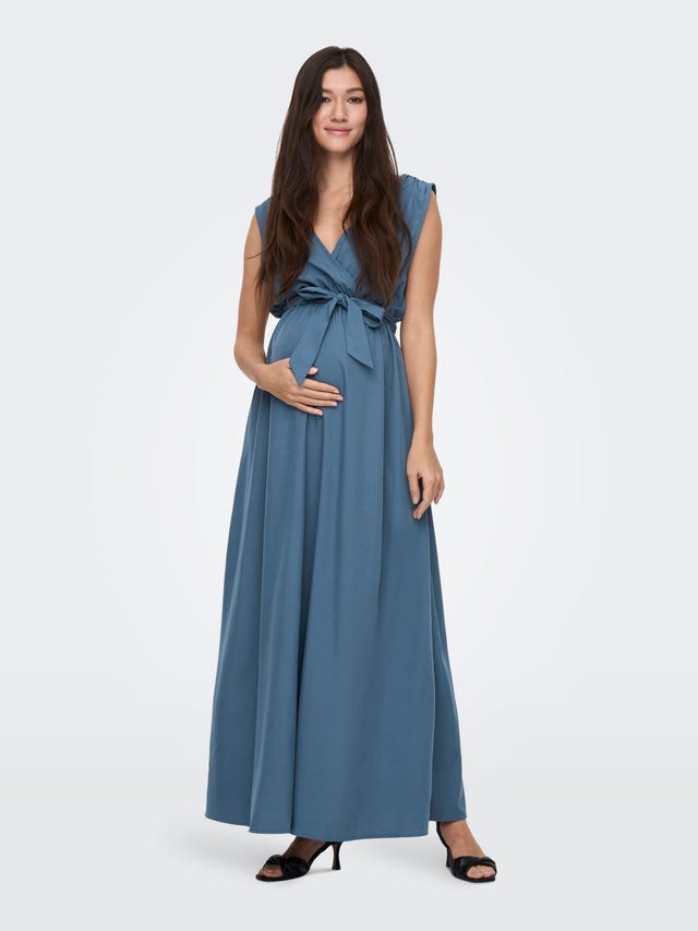 ONLY Normal geschnitten V-Ausschnitt Maternity Langes Kleid - 15301535