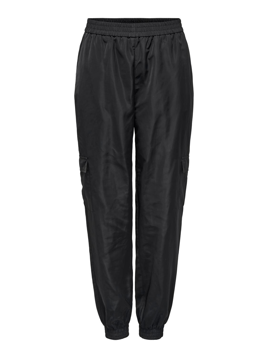 ONLY Pantalones Corte regular Cintura media -Black - 15301582