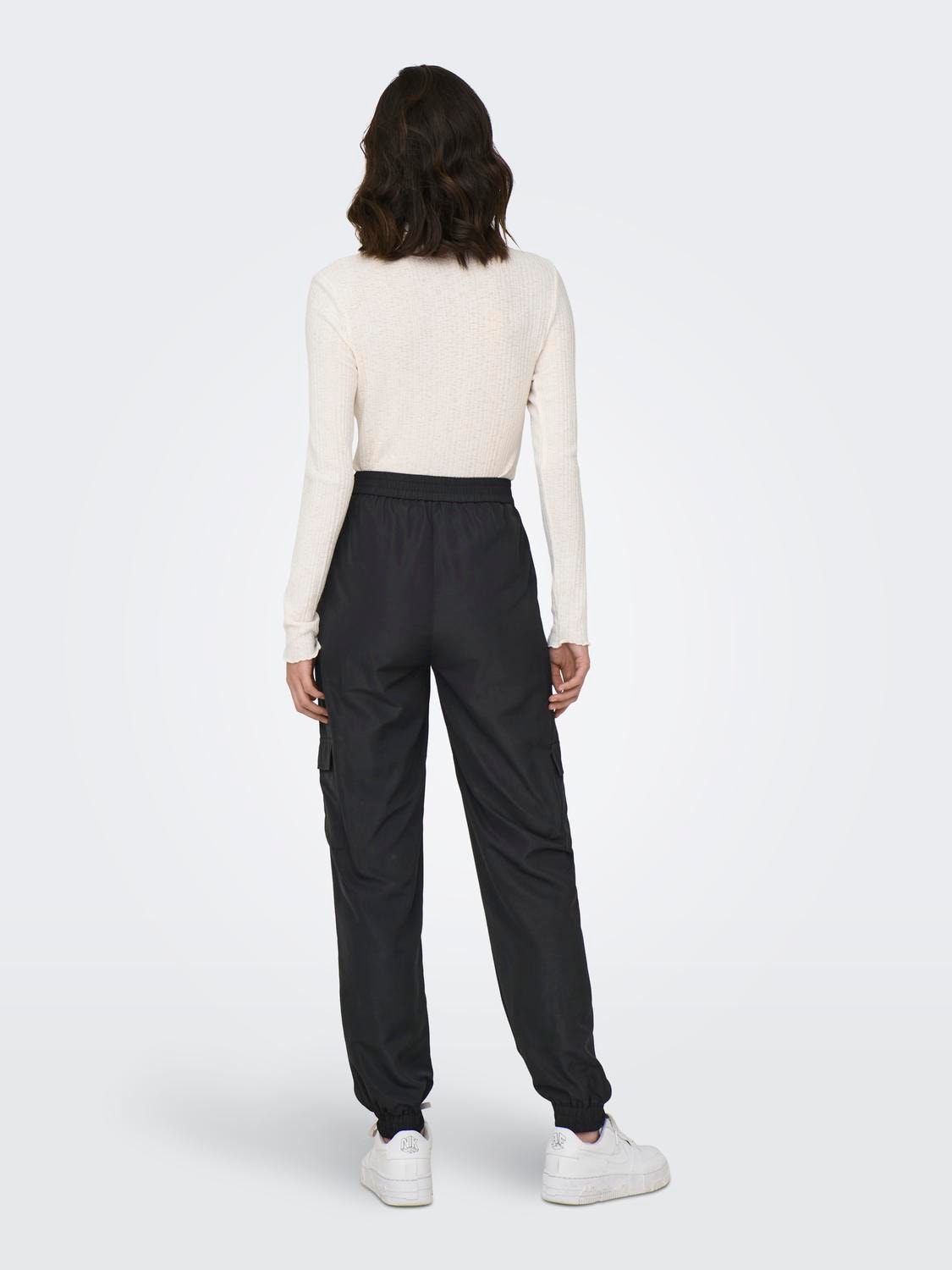 ONLY Cargo trousers with mid waist -Black - 15301582