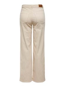 ONLY Pantalones Corte wide leg Cintura alta -Pumice Stone - 15301834