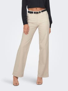 ONLY Wide Leg Fit High waist Trousers -Pumice Stone - 15301834