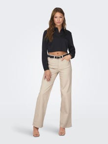 ONLY Pantalons Wide Leg Fit Taille haute -Pumice Stone - 15301834