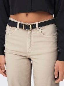 ONLY Pantalons Wide Leg Fit Taille haute -Pumice Stone - 15301834