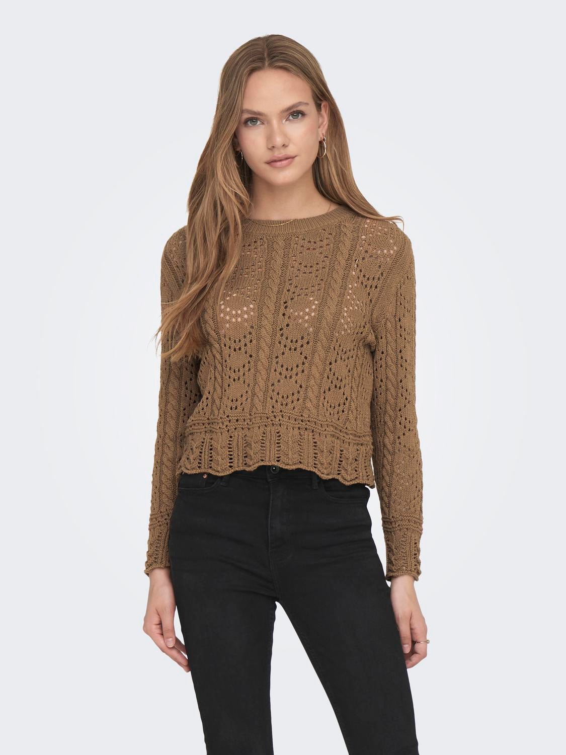 ONLY Normal passform O-ringning Pullover -Toasted Coconut - 15301976