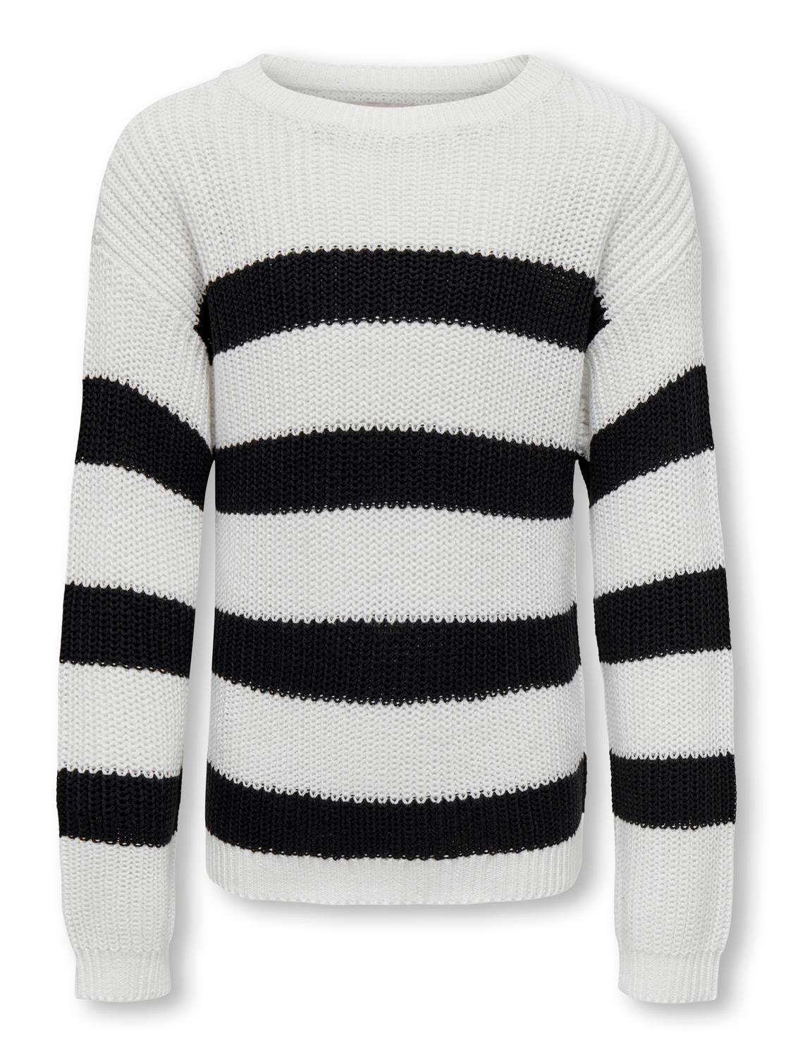 ONLY Striped knitted pullover -Cloud Dancer - 15301987