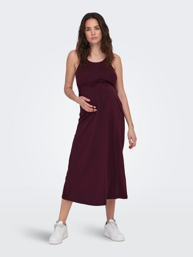 ONLY Normal geschnitten Rundhals Maternity Langes Kleid - 15302023