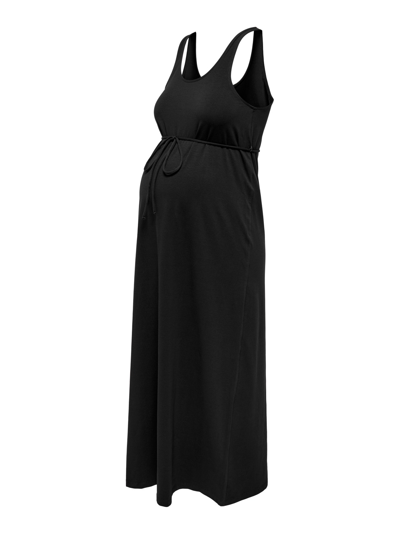 ONLY Normal geschnitten Rundhals Maternity Langes Kleid -Black - 15302023