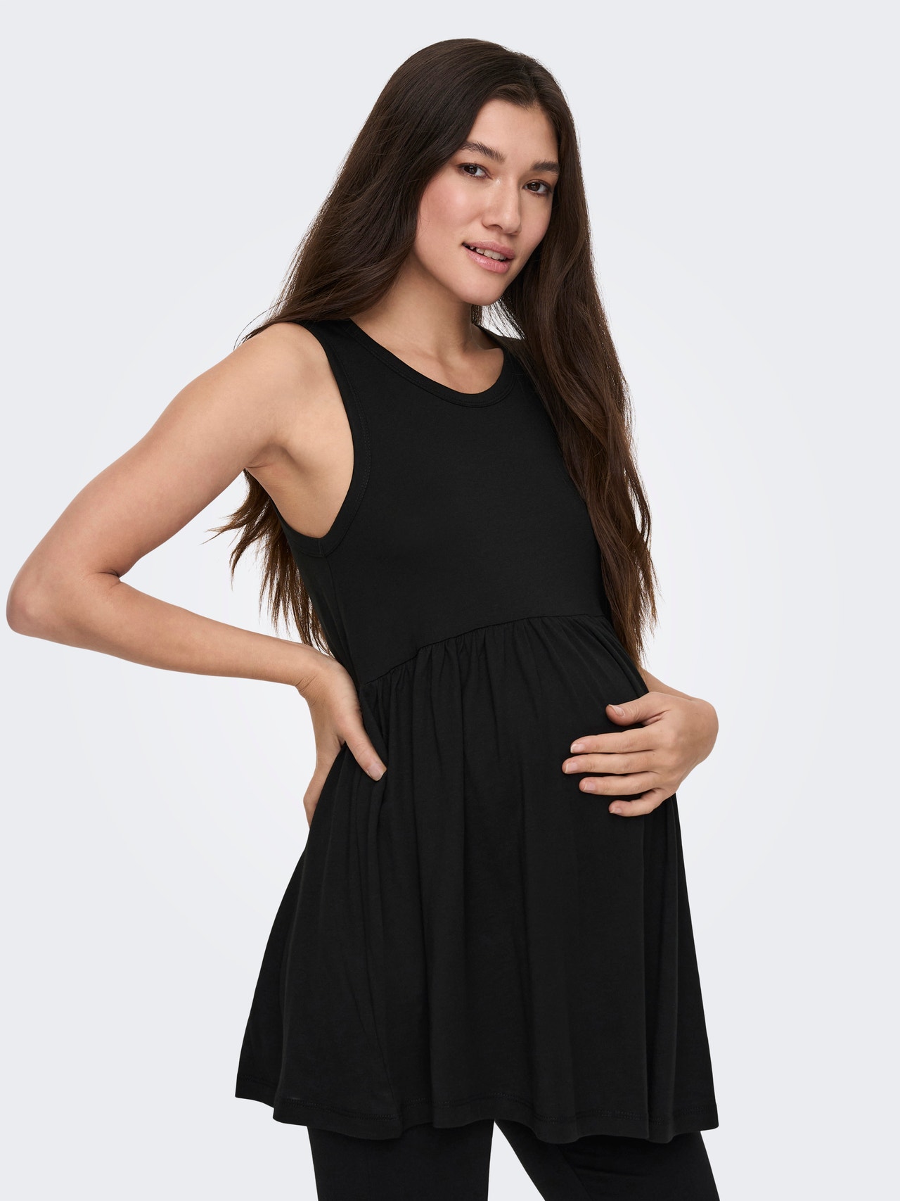 ONLY Regular Fit Round Neck Maternity Top -Black - 15302025