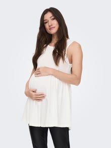 ONLY Regular Fit Round Neck Maternity Top -Cloud Dancer - 15302025