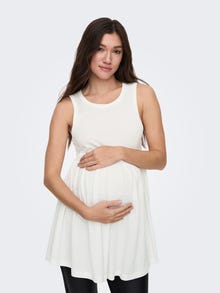 ONLY Regular Fit O-hals Maternity Topp -Cloud Dancer - 15302025