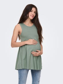 ONLY Regular fit O-hals Zwangerschap Top -Chinois Green - 15302025