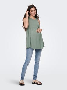 ONLY Regular Fit O-hals Maternity Topp -Chinois Green - 15302025