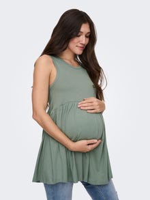 ONLY Regular Fit O-hals Maternity Topp -Chinois Green - 15302025