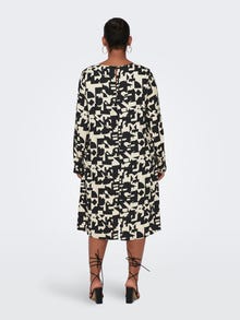 ONLY Curvy printed midi dress -Black - 15302072