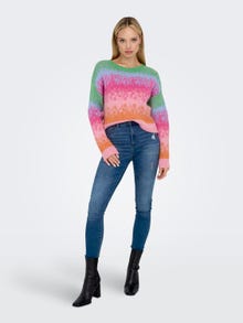 ONLY O-neck knitted pullover -Fuchsia Purple - 15302074