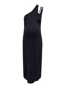 ONLY Regular Fit One Shoulder Maternity Long dress -Black - 15302094