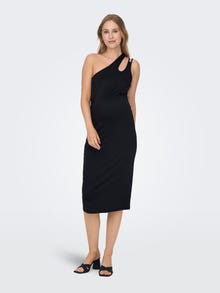 ONLY Normal geschnitten Ein-Schulter Ausschnitt Maternity Langes Kleid -Black - 15302094