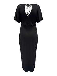 ONLY Mama v-neck midi dress -Black - 15302095