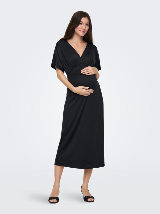ONLY Normal geschnitten V-Ausschnitt Maternity Langes Kleid - 15302095