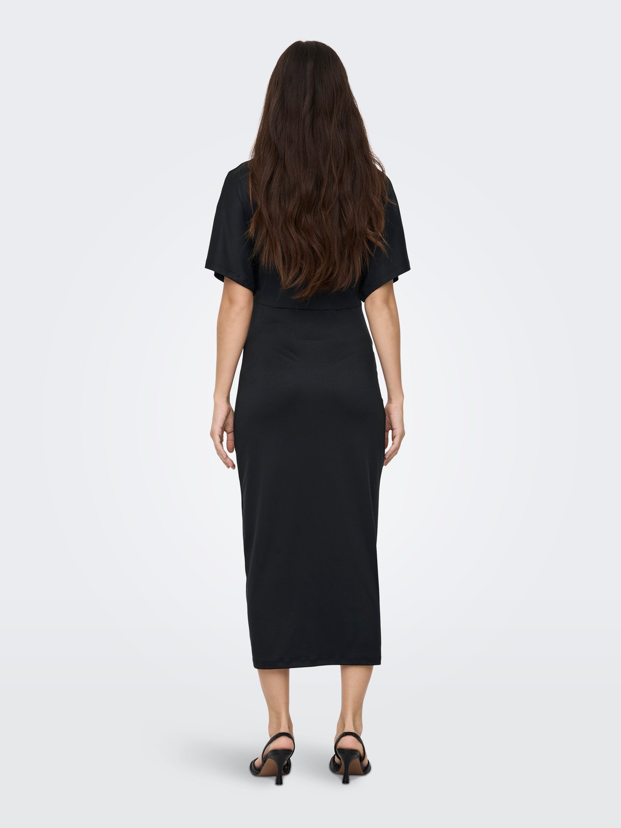 ONLY Normal geschnitten V-Ausschnitt Langes Kleid -Black - 15302095