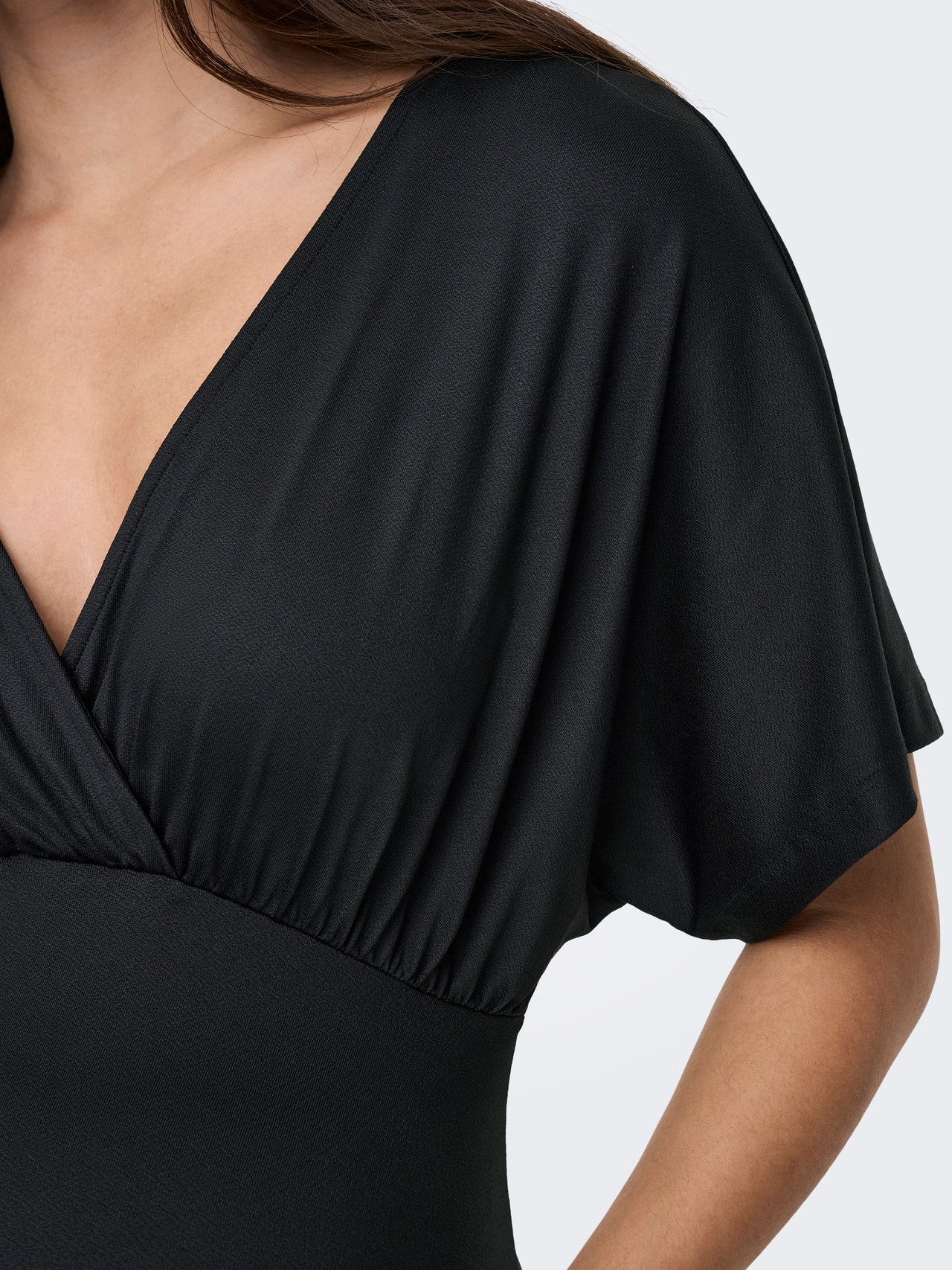 ONLY Normal geschnitten V-Ausschnitt Maternity Langes Kleid -Black - 15302095
