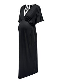 ONLY Regular fit V-Hals Zwangerschap Lange jurk -Black - 15302095