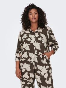 ONLY curvy shirt with print -Chocolate Brown - 15302123