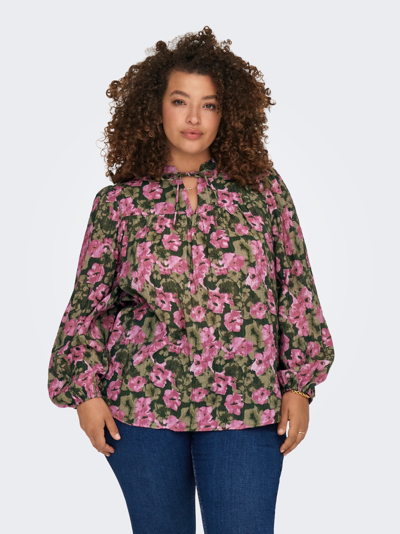 ONLY Curvy v-neck top -Winter Moss - 15302188