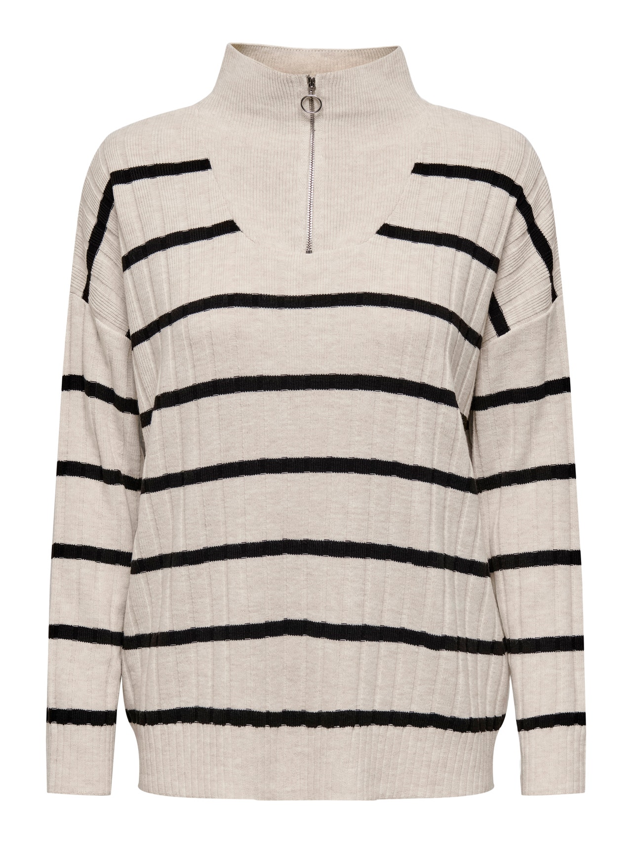 ONLY Pull-overs Regular Fit Col haut Épaules tombantes -Pumice Stone - 15302202