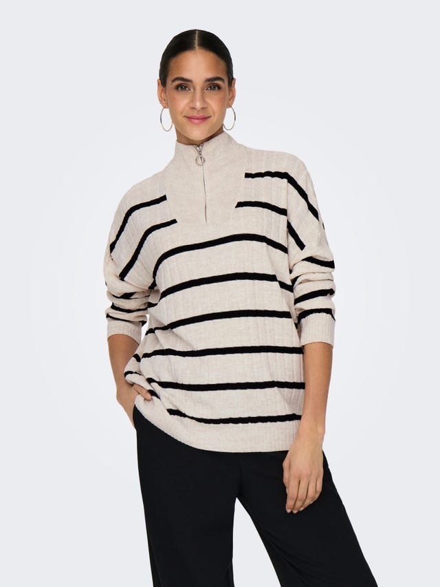 ONLY High neck sweatshirt with zip - 15302202