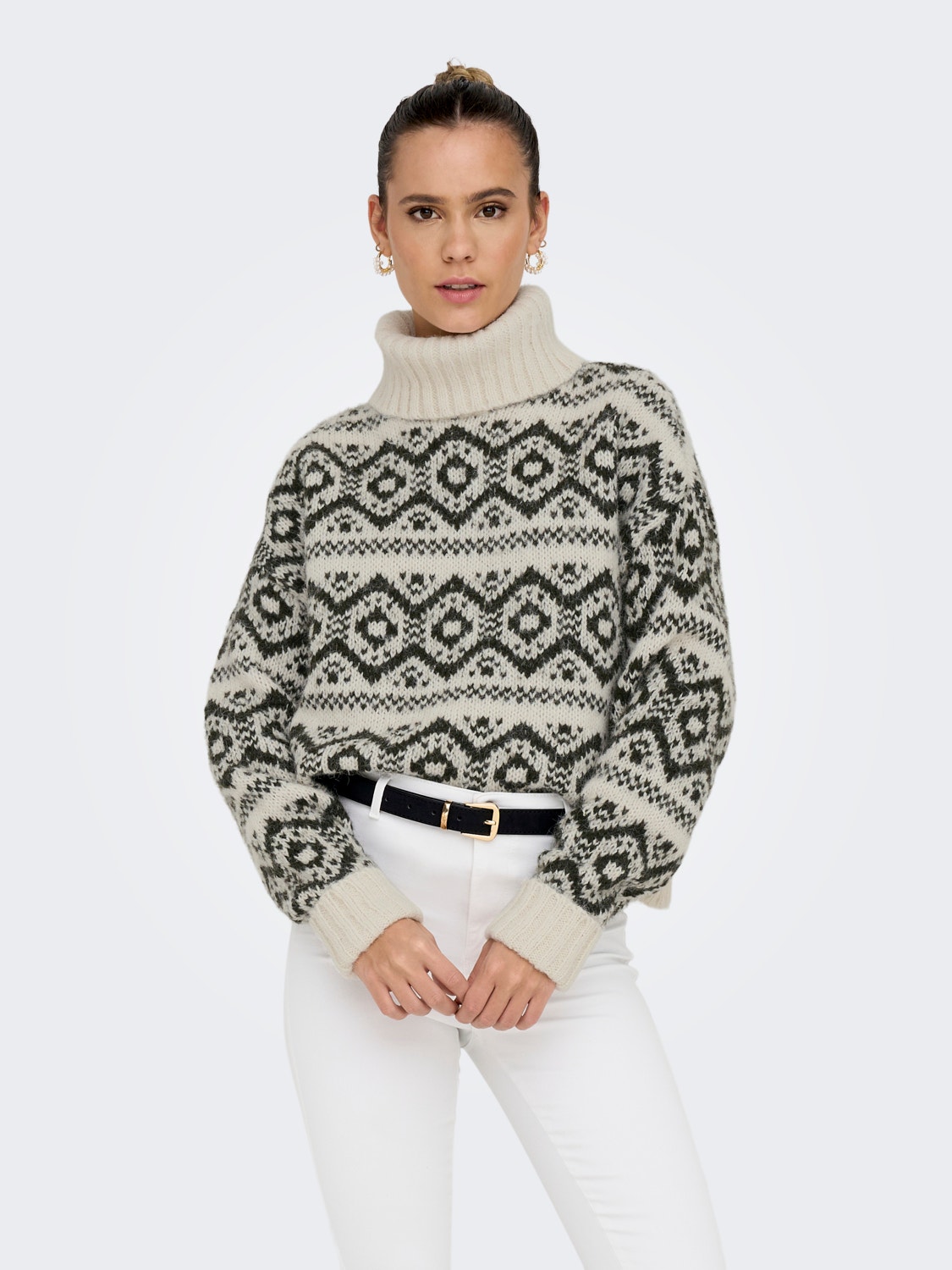 ONLY Roll neck knitted pullover -Birch - 15302221