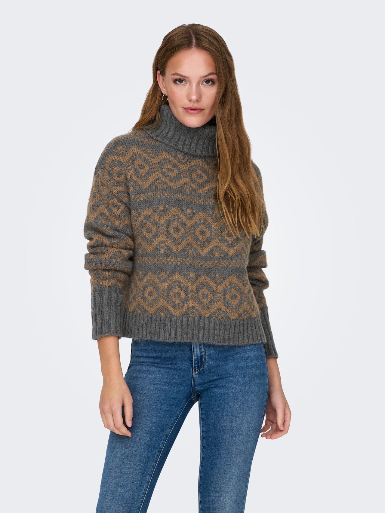 ONLY Pull-overs Col roulé -Medium Grey Melange - 15302221