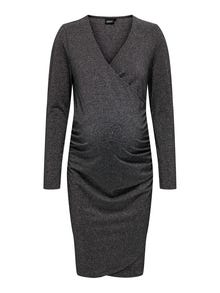 ONLY Normal geschnitten V-Ausschnitt Maternity Kurzes Kleid -Black - 15302251