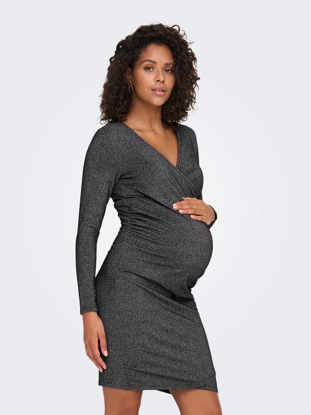 ONLY Normal geschnitten V-Ausschnitt Maternity Kurzes Kleid - 15302251