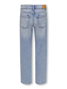ONLY Weiter Beinschnitt Offener Saum Jeans -Light Blue Denim - 15302276