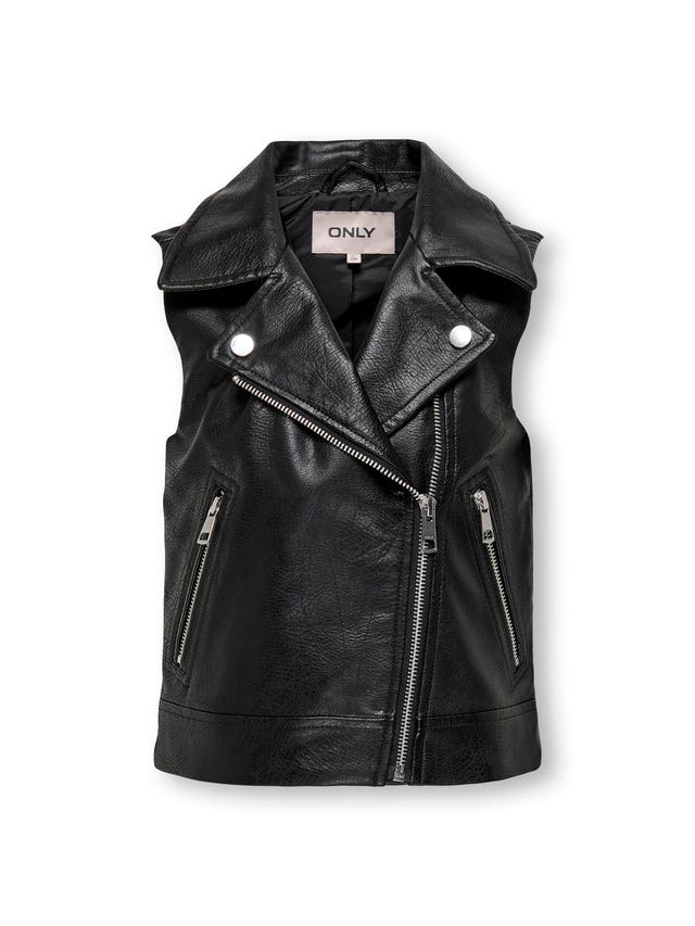 ONLY Faux leather biker waistcoat - 15302278