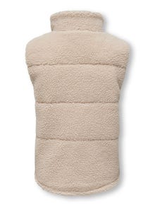 ONLY High neck teddy gilet -Pumice Stone - 15302297