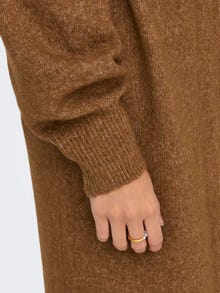 ONLY Knit Fit V-Ausschnitt Gerippte Ärmelbündchen Ballonärmel Strickjacke -Toasted Coconut - 15302314