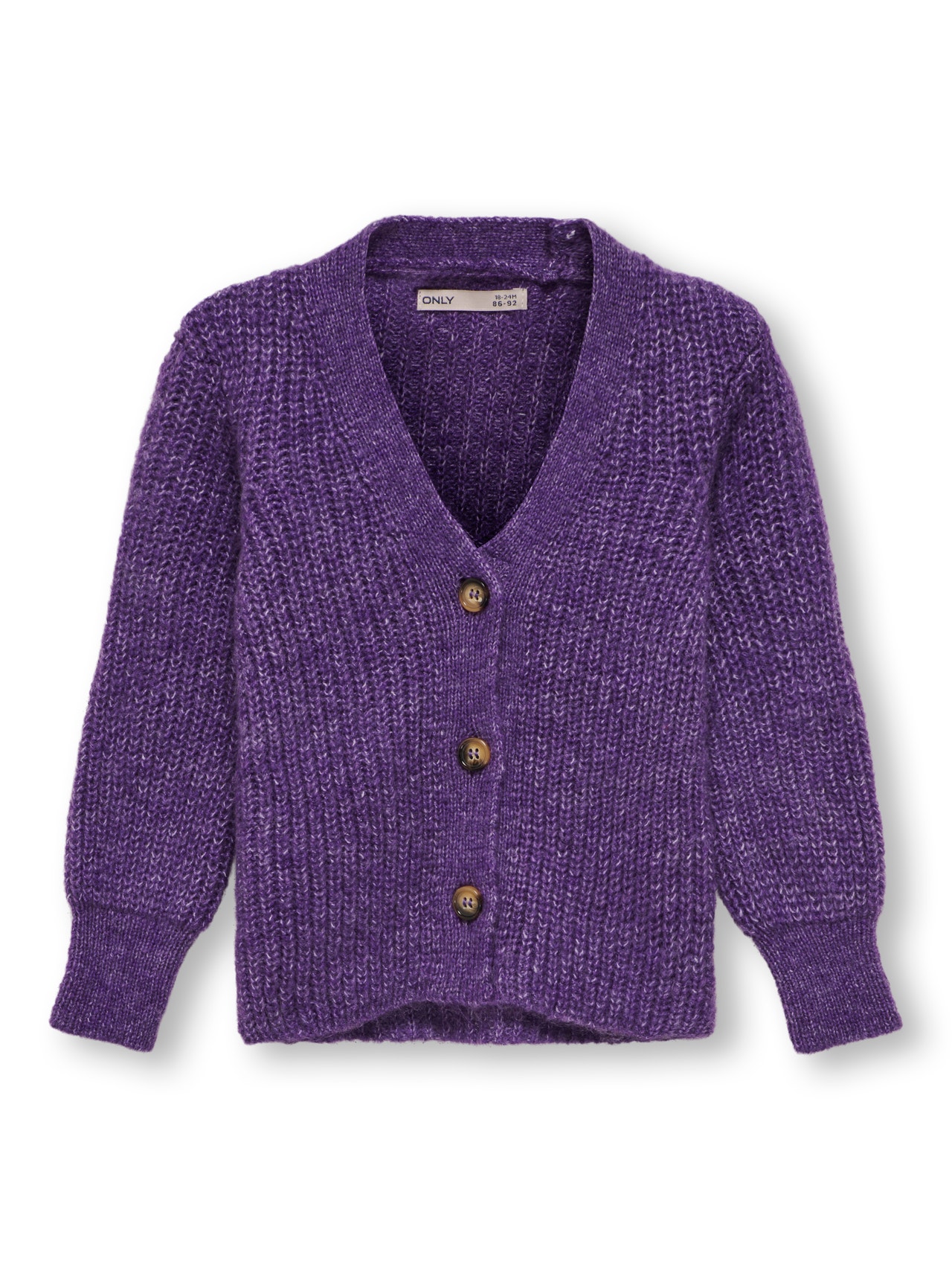ONLY Regular Fit V-hals Strikket cardigan -Amaranth Purple - 15302337