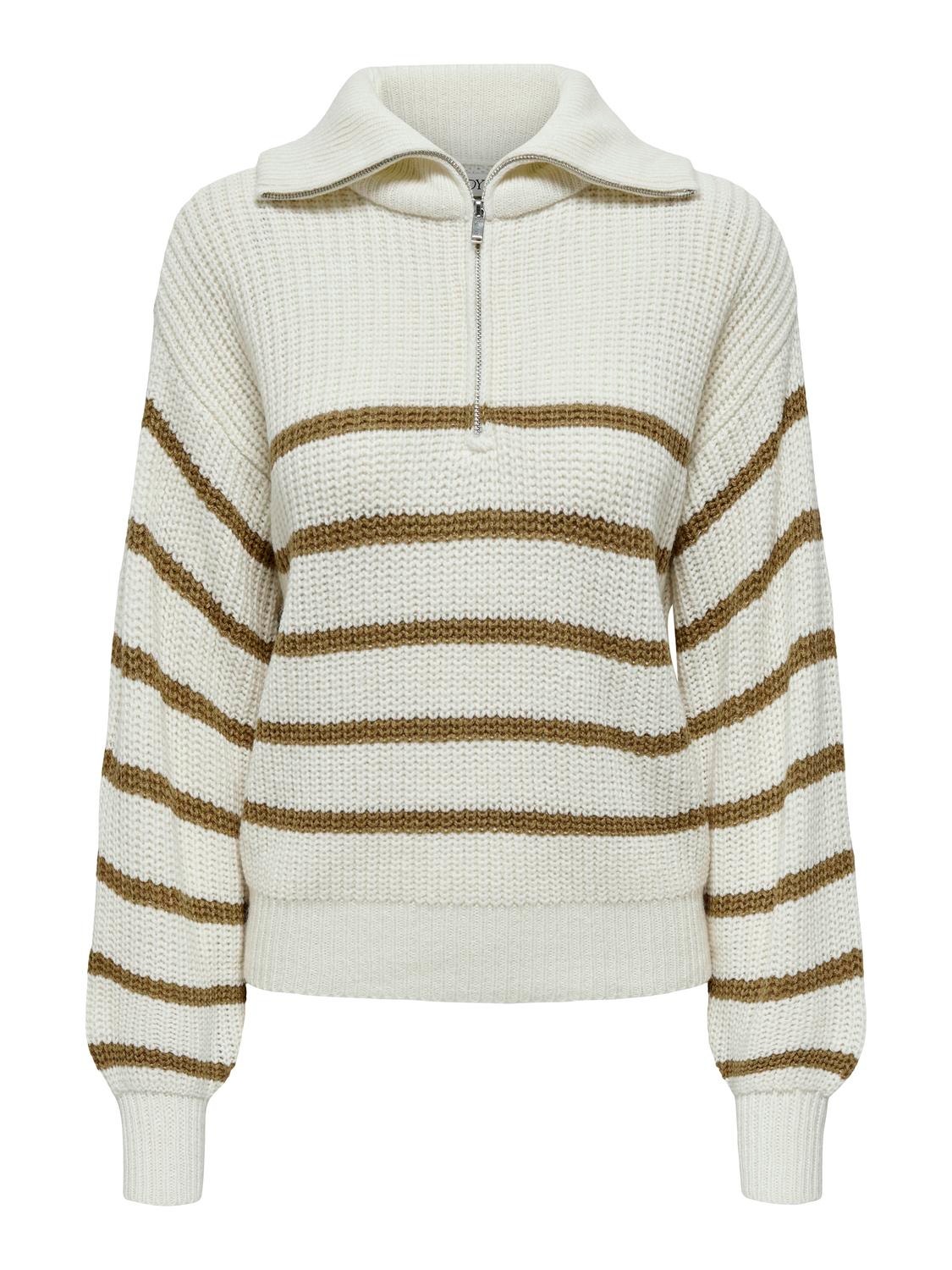 ONLY Pull-overs Col fendu Manches volumineuses -Eggnog - 15302342