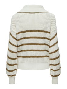 ONLY Pull-overs Col fendu Manches volumineuses -Eggnog - 15302342