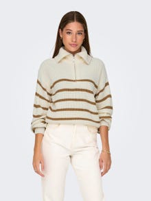 ONLY High neck knitted pullover -Eggnog - 15302342
