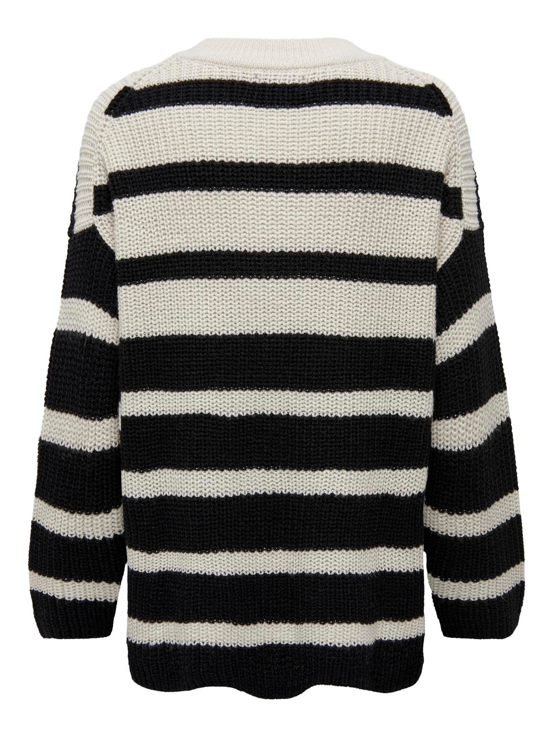 ONLY Striped Knit Pullover -Eggnog - 15302345