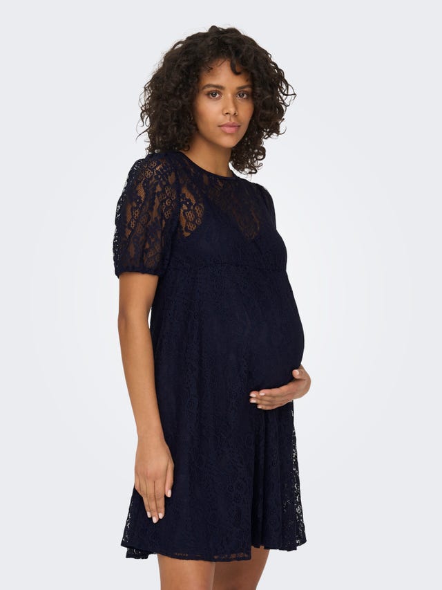 ONLY Normal geschnitten Rundhals Maternity Kurzes Kleid - 15302349
