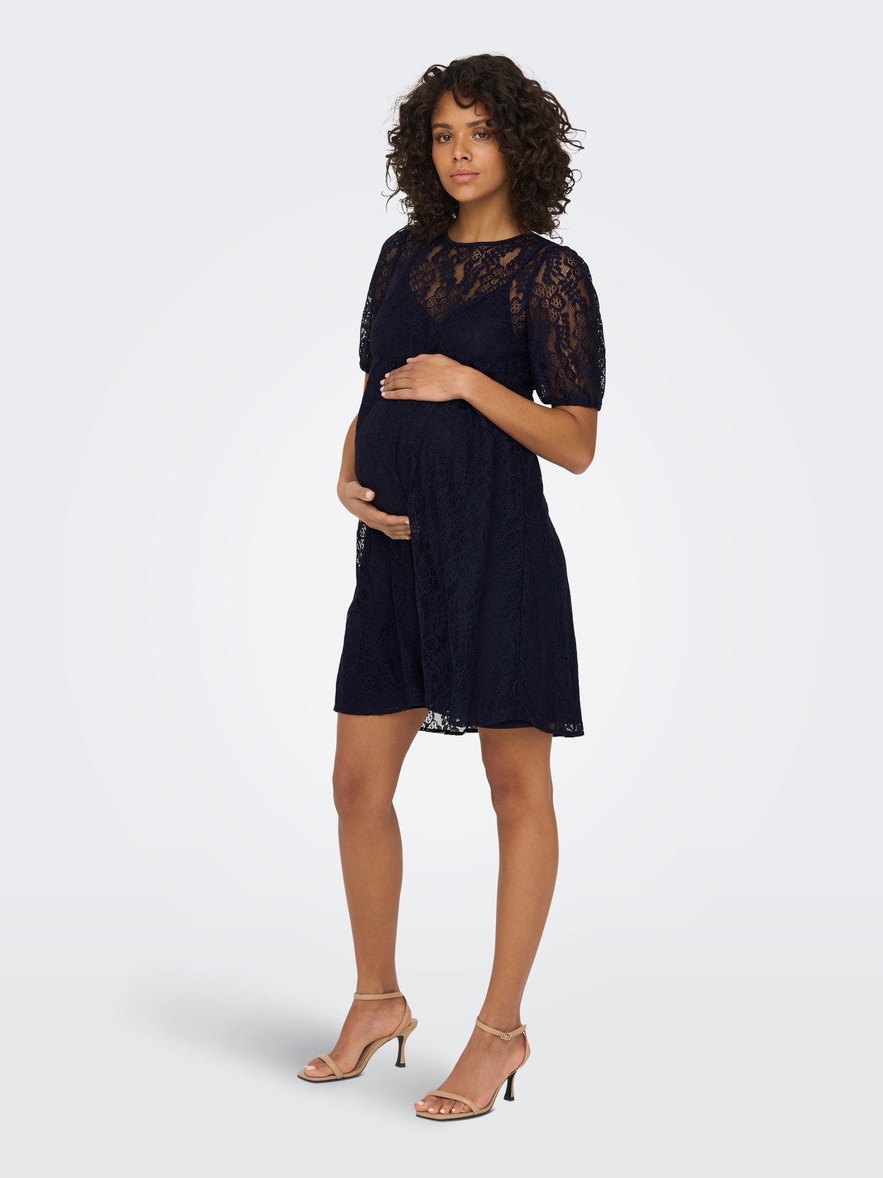ONLY Regular Fit O-hals Maternity Kort kjole -Sky Captain - 15302349