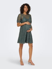ONLY Regular Fit O-Neck Maternity Short dress -Balsam Green - 15302349