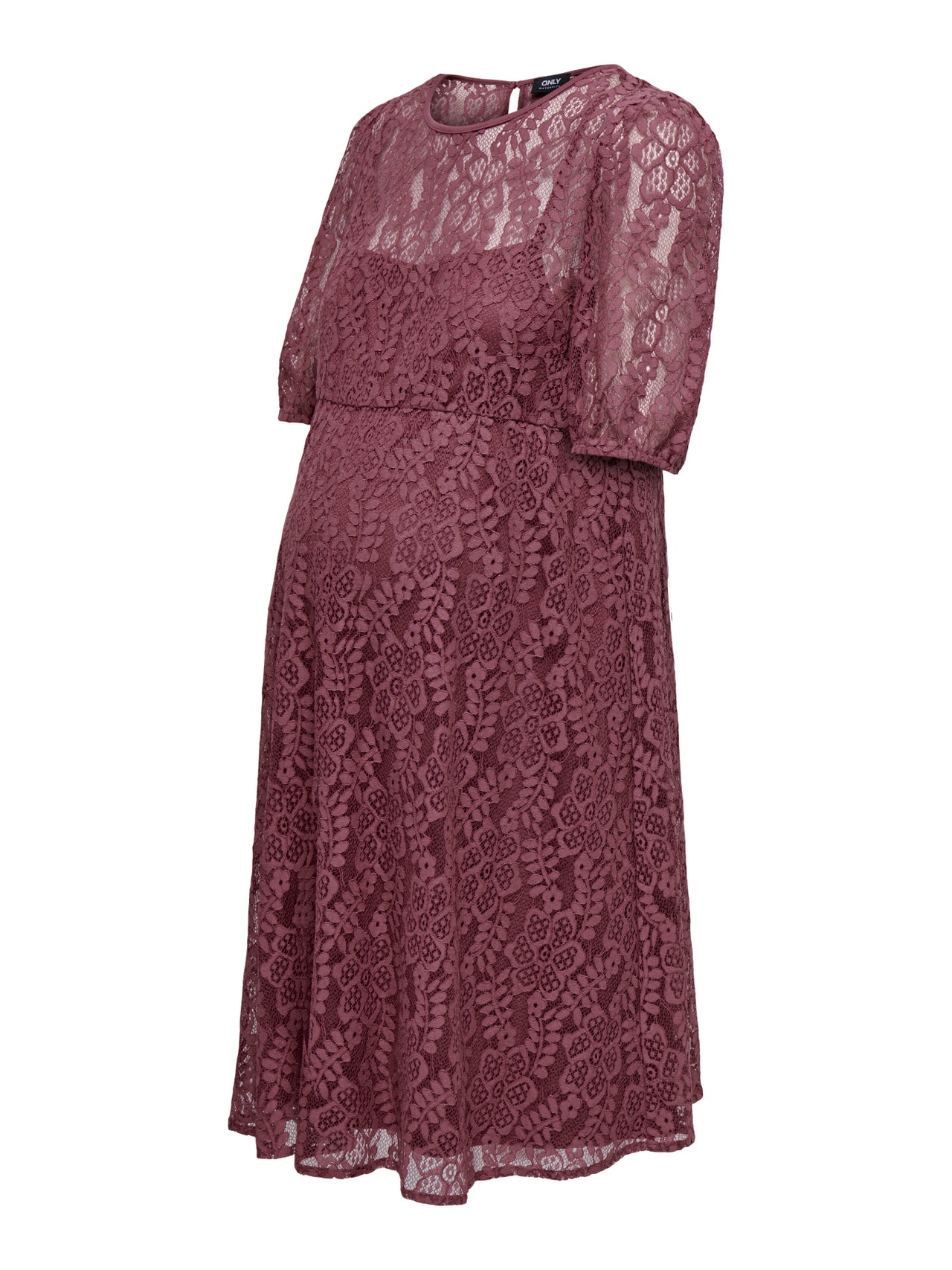 ONLY Regular Fit O-Neck Maternity Short dress -Renaissance Rose - 15302349