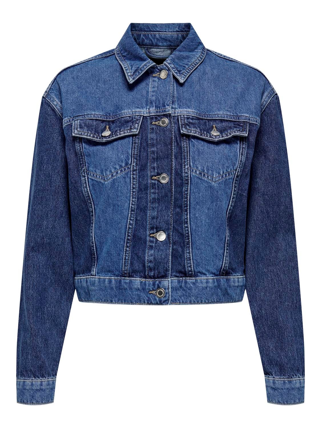 Short cropped jean on sale jacket