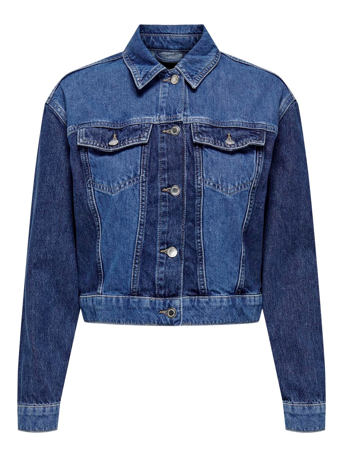 ONLY Short denim jacket -Medium Blue Denim - 15302377
